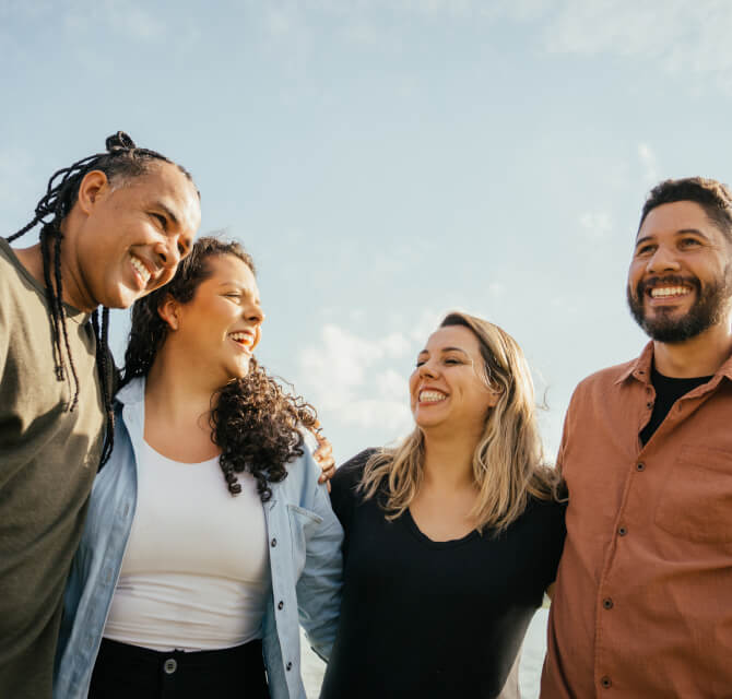 group of friends smiling