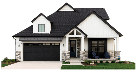 White home with green lawn